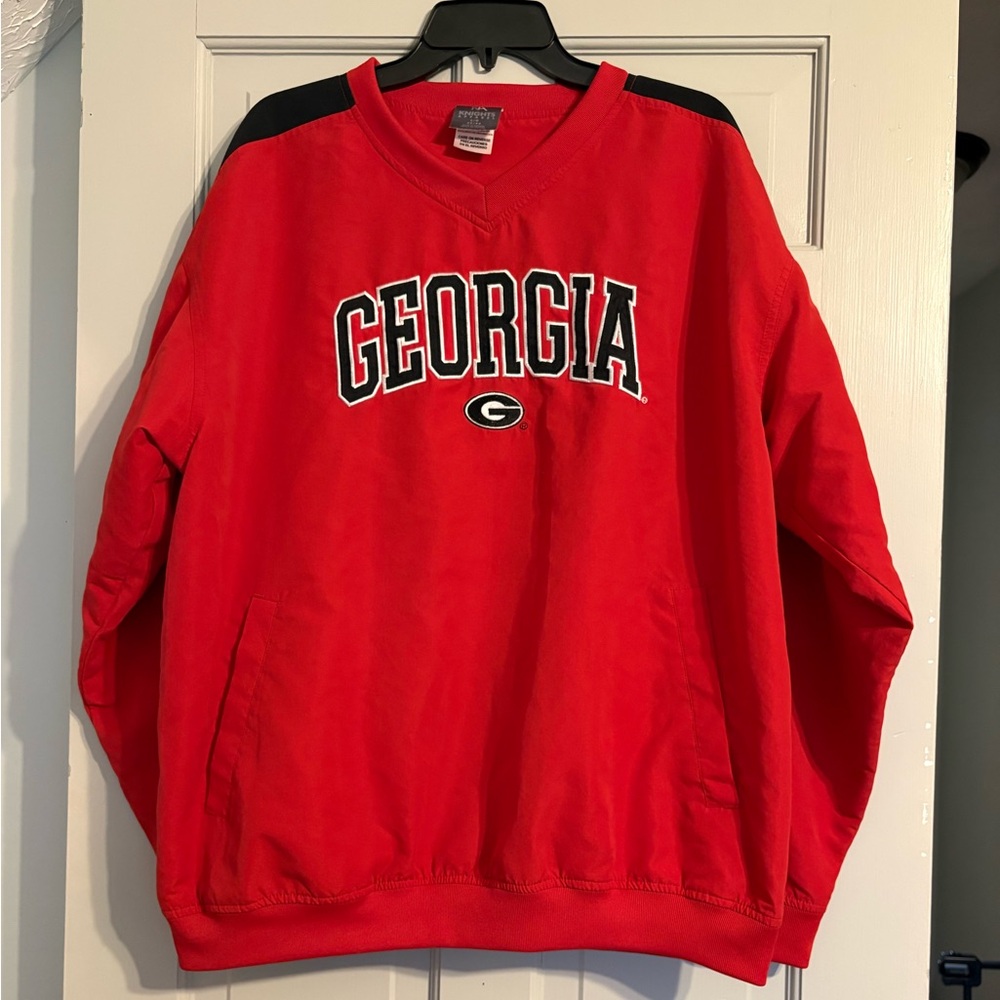 Knights Apparel Large Red Georgia Bulldog Windbreaker With Pockets
